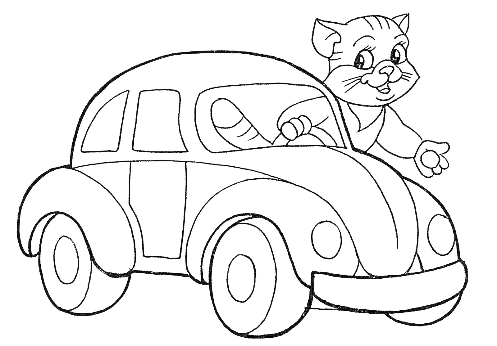 На раскраске изображено: Для мальчиков, 3 года, 4 года, Транспорт, Для детей, Авто, Кот