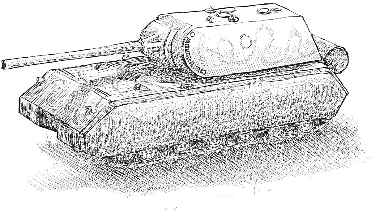 Раскраска ИСУ-152 с пушкой и гусеничной ходовой частью