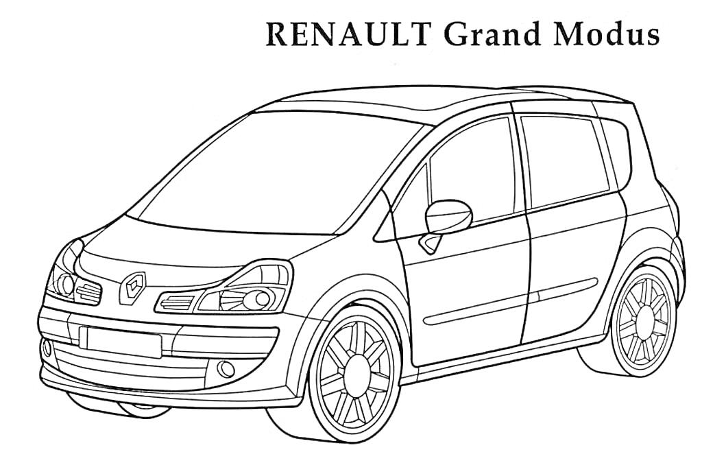 На раскраске изображено: Renault, Авто, Транспорт