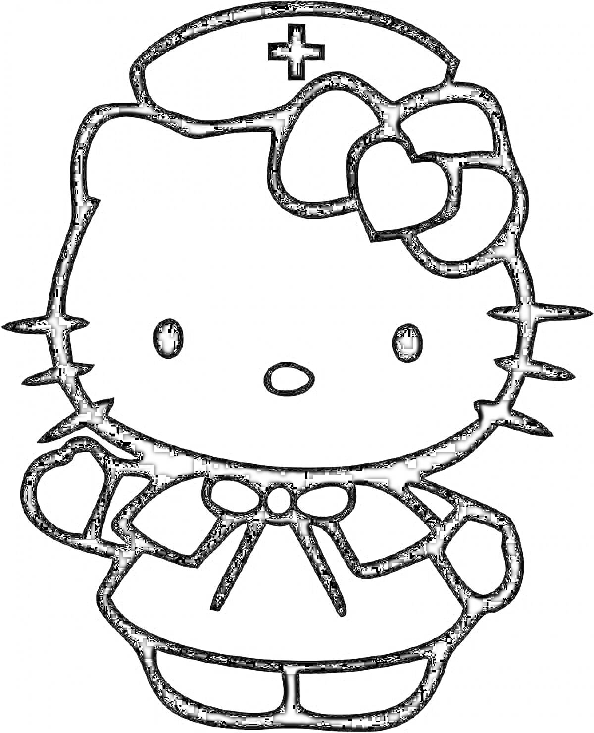 Hello Kitty в медицинской форме с бантом