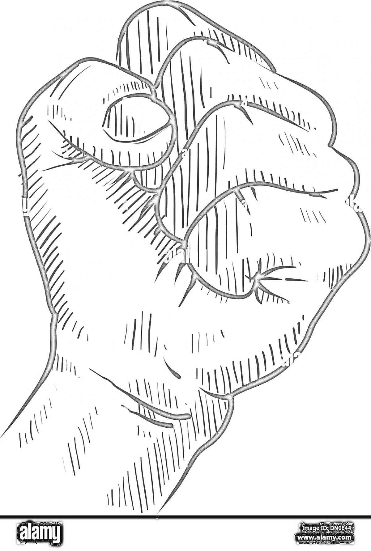 На раскраске изображено: Рука, Линии