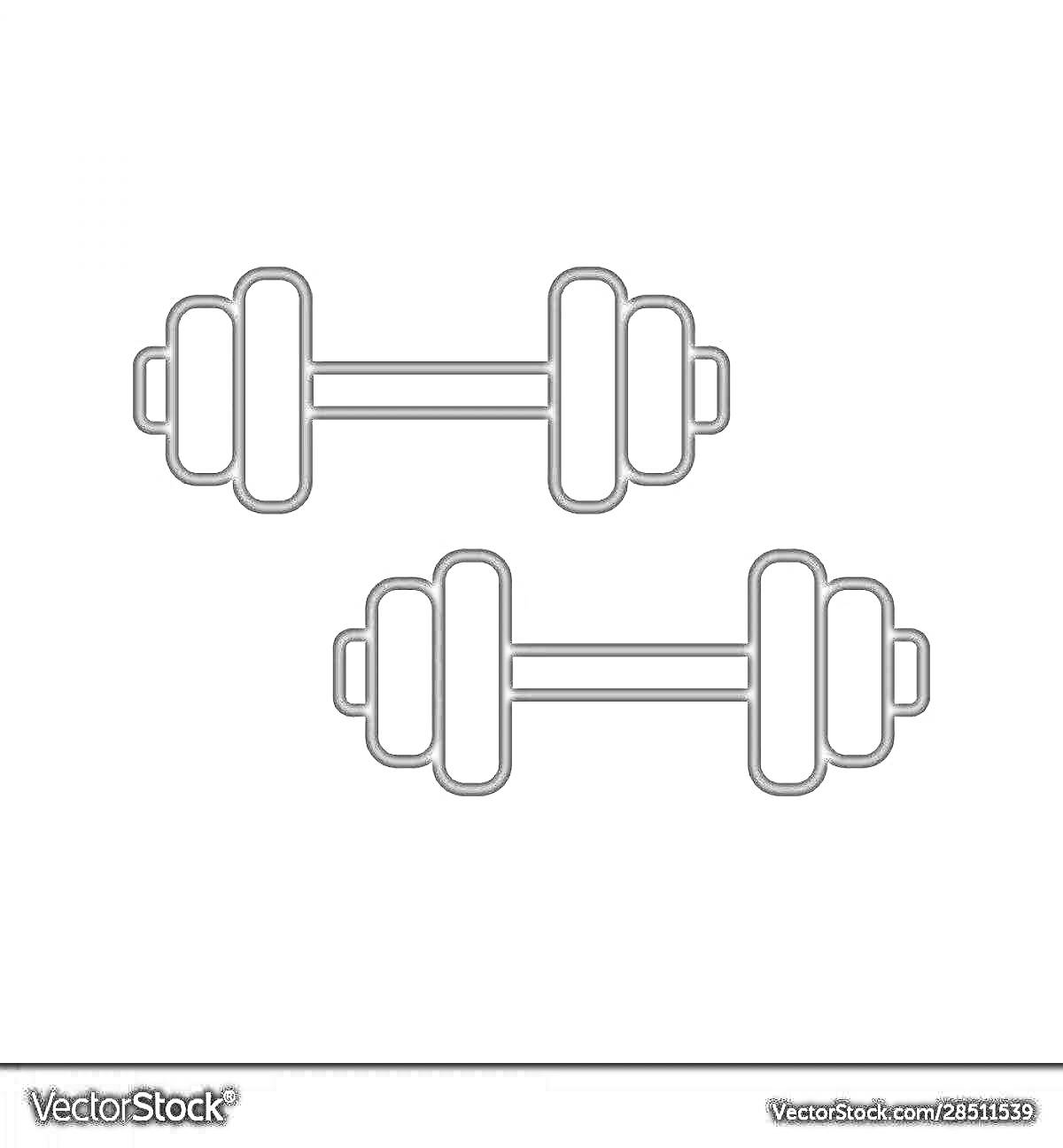 Раскраска Две гантели (одна над другой)