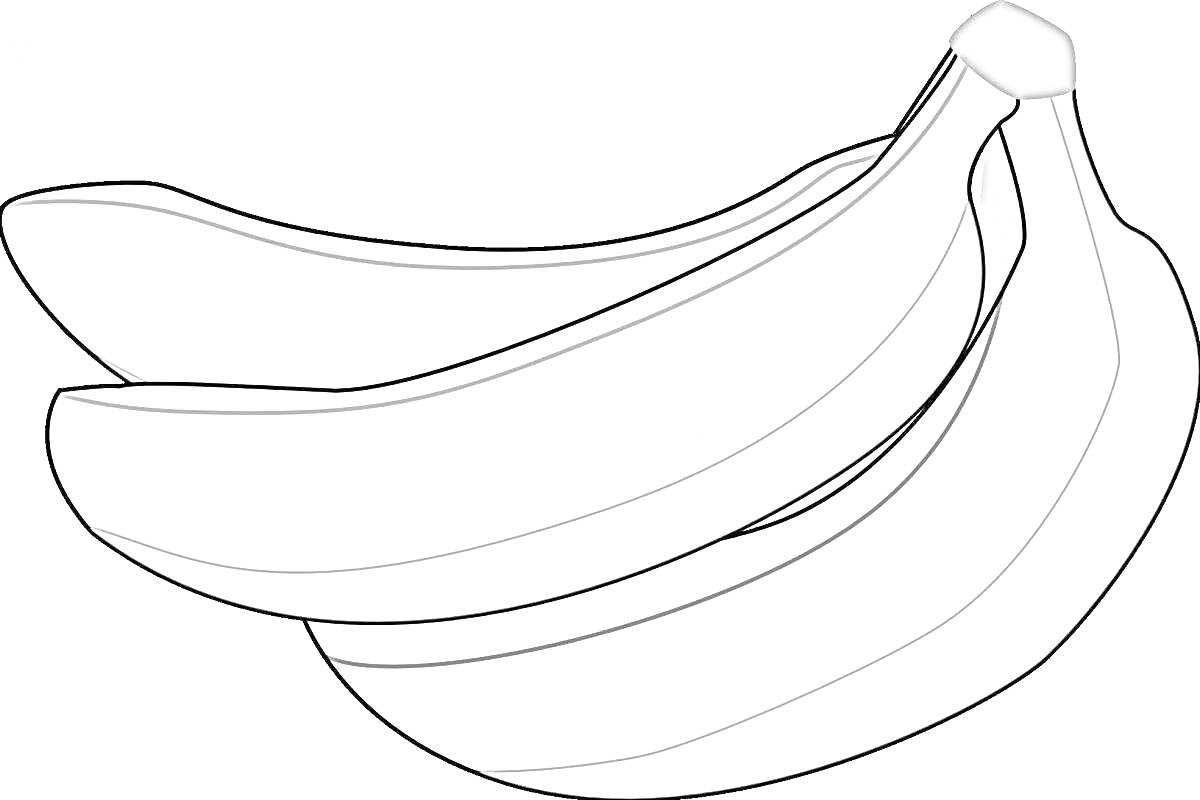 На раскраске изображено: Банан, Еда, Для детей
