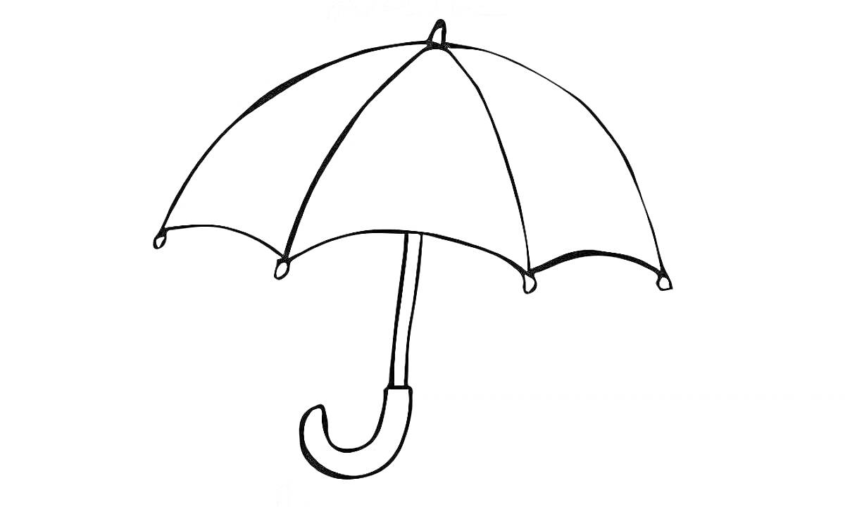 На раскраске изображено: Зонт, Ручка