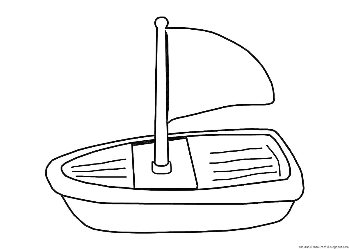 На раскраске изображено: Лодка, Мачта, Для детей, Морское, Судно