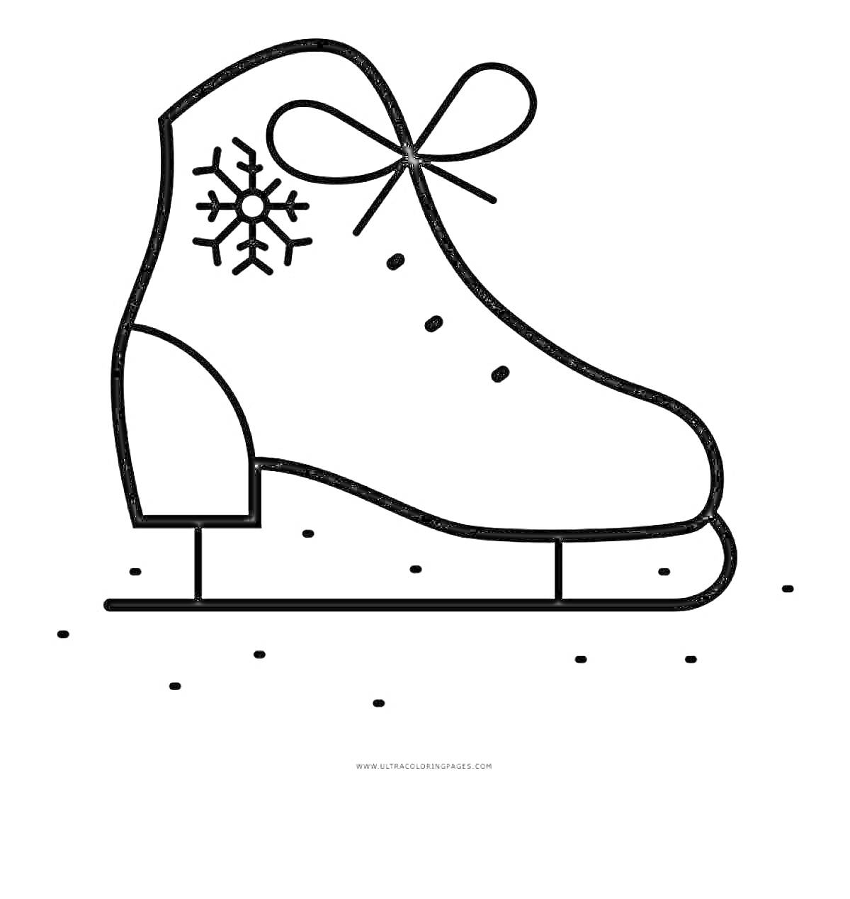 Раскраска Конек с узором в виде снежинки и шнуровкой