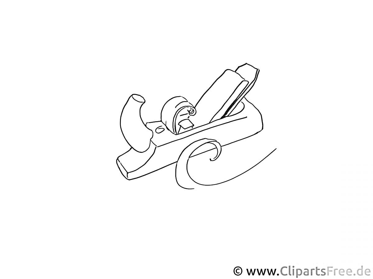 Раскраска Рубанок с ручкой и струганной стружкой