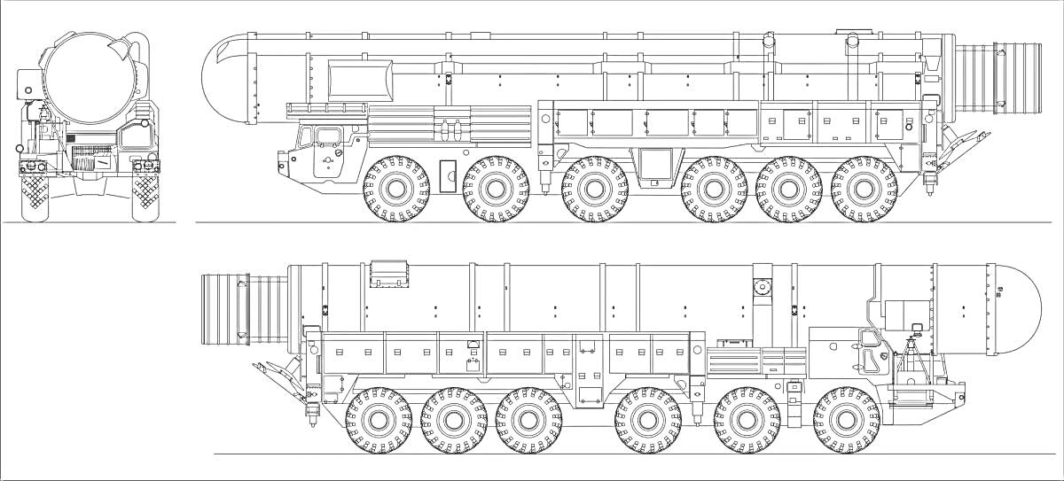 На раскраске изображено: Тополь М, Военная техника