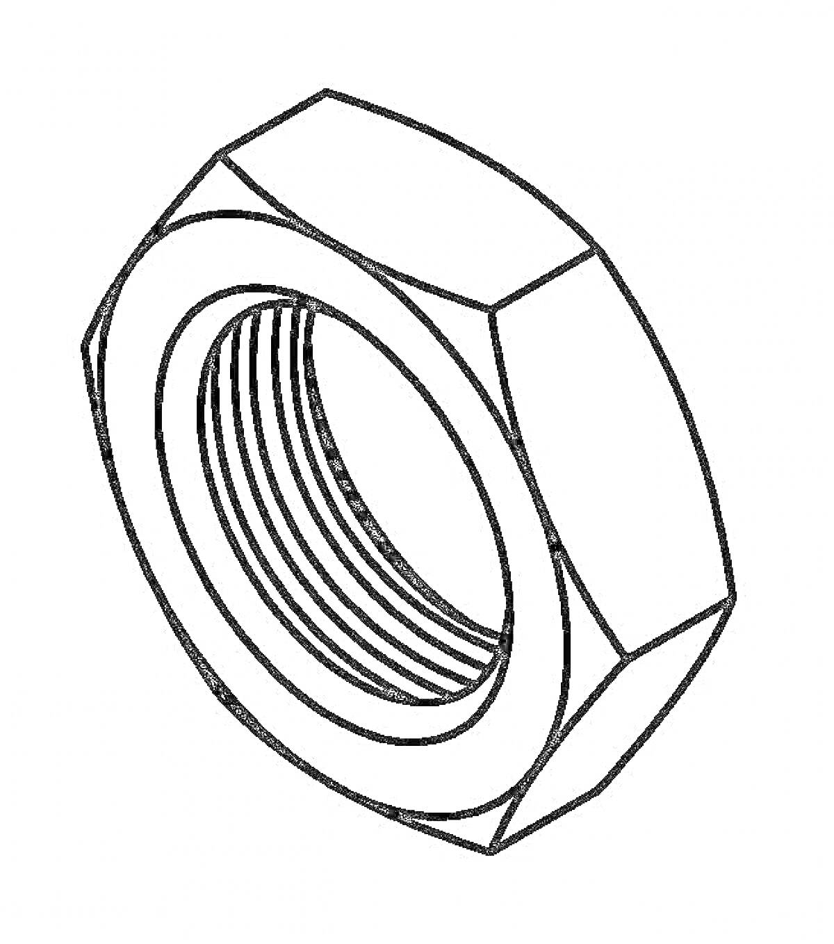Шестигранная гайка с внутренней резьбой