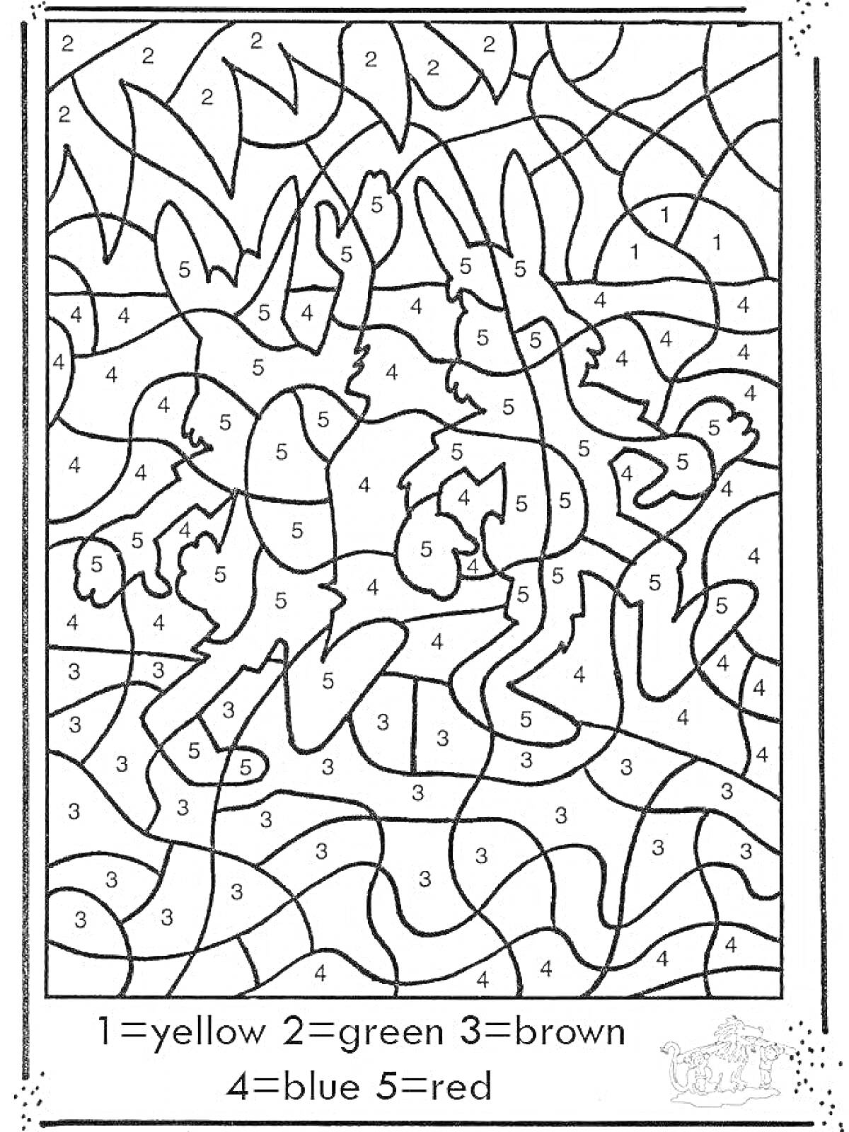 Раскраска Раскраска по номерам для детей - Единорог, бабочки и цветы