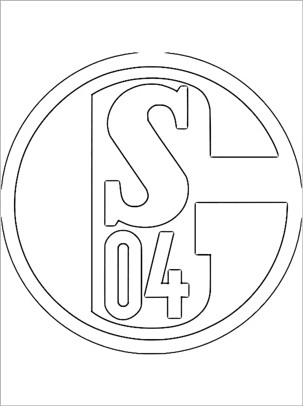Раскраска Логотип футбольного клуба с буквами 
