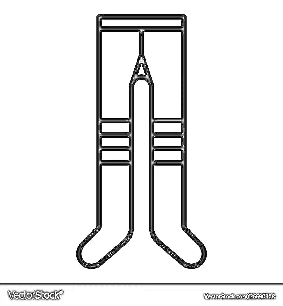Раскраска Колготки с полосками на уровне колен