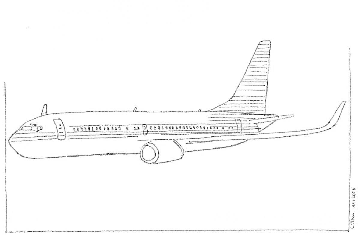 На раскраске изображено: Аэрофлот, Авиалинии, Пассажирский самолет, Крылья, Иллюминаторы, Хвост