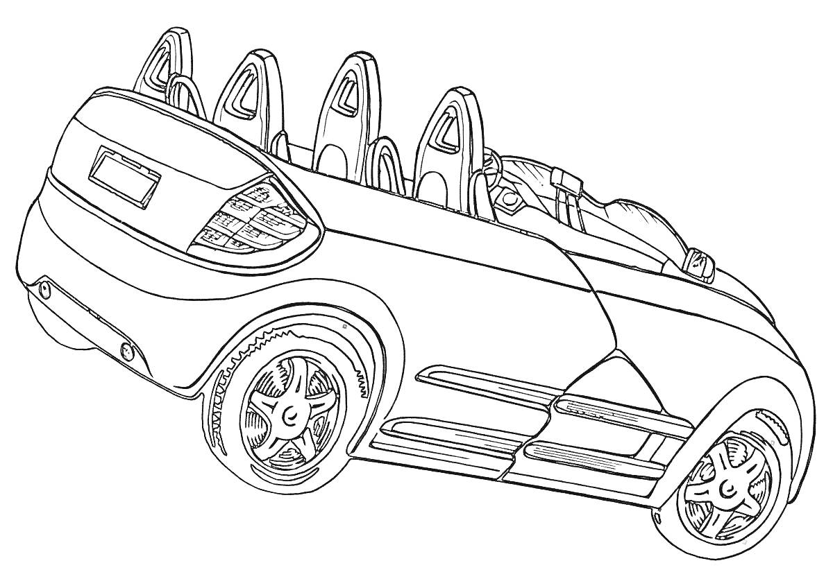 На раскраске изображено: Кабриолет, Колеса, Авто