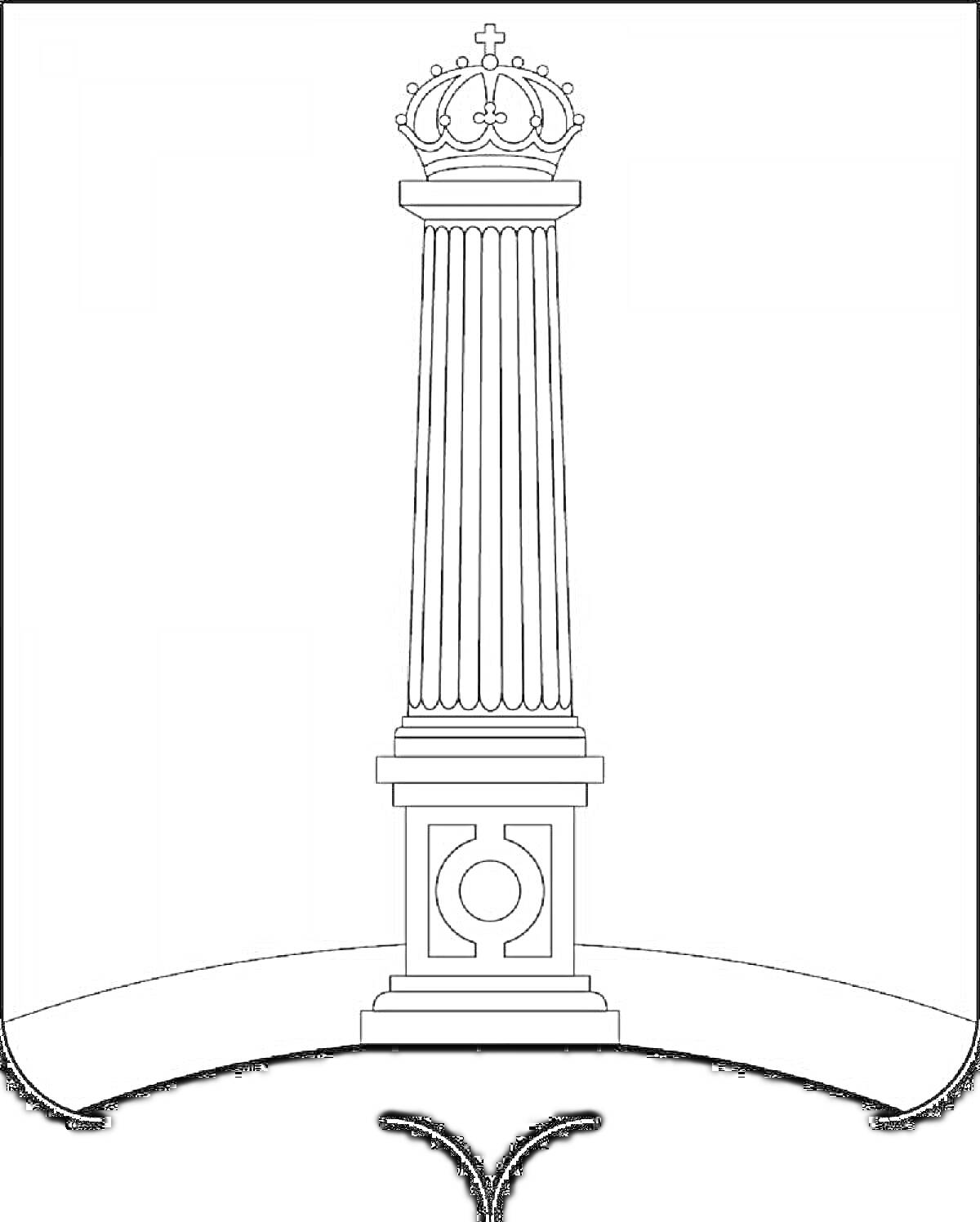 Раскраска Флаг Ульяновской области с колонной и короной