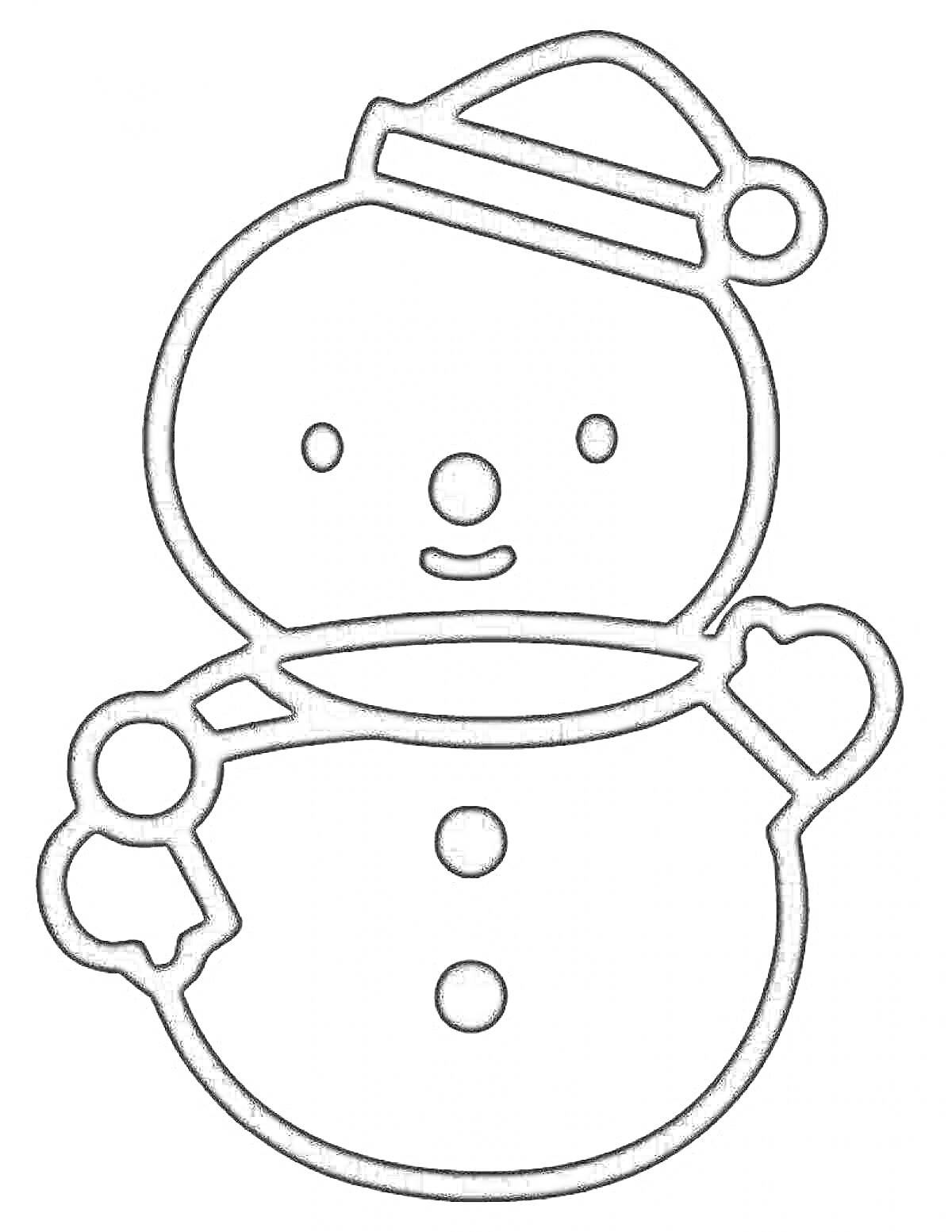 На раскраске изображено: Шапка, Пуговицы, Зима