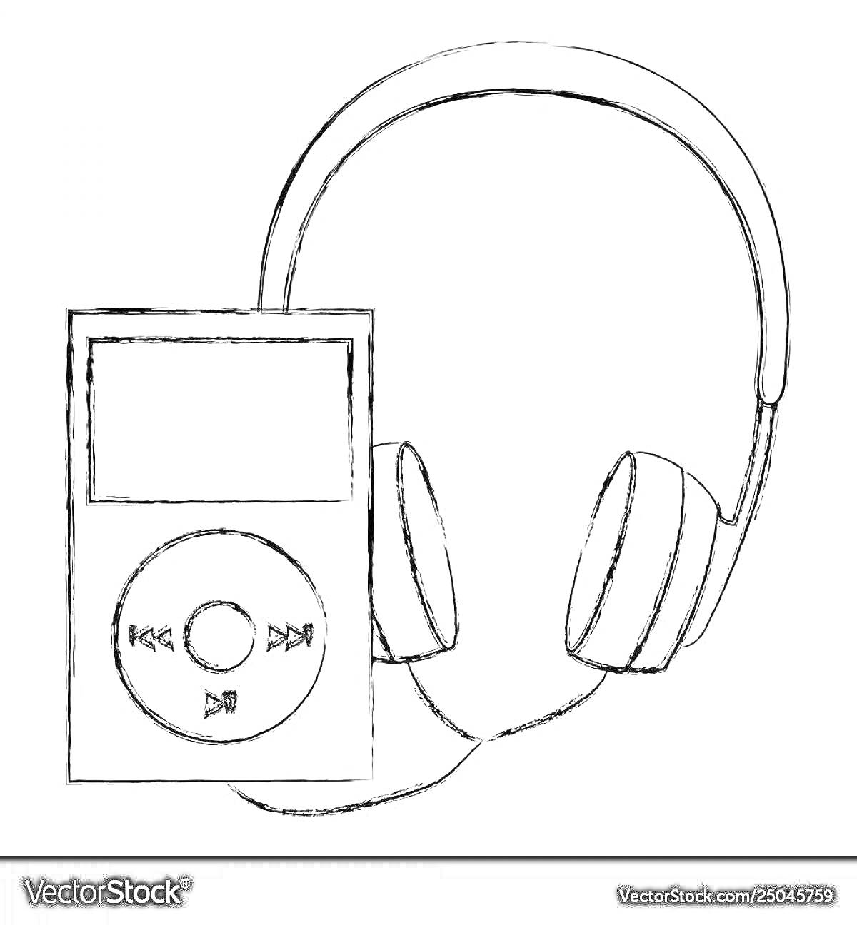 На раскраске изображено: Наушники, Разукрашка, Аудио, Гарнитура, Контурные рисунки