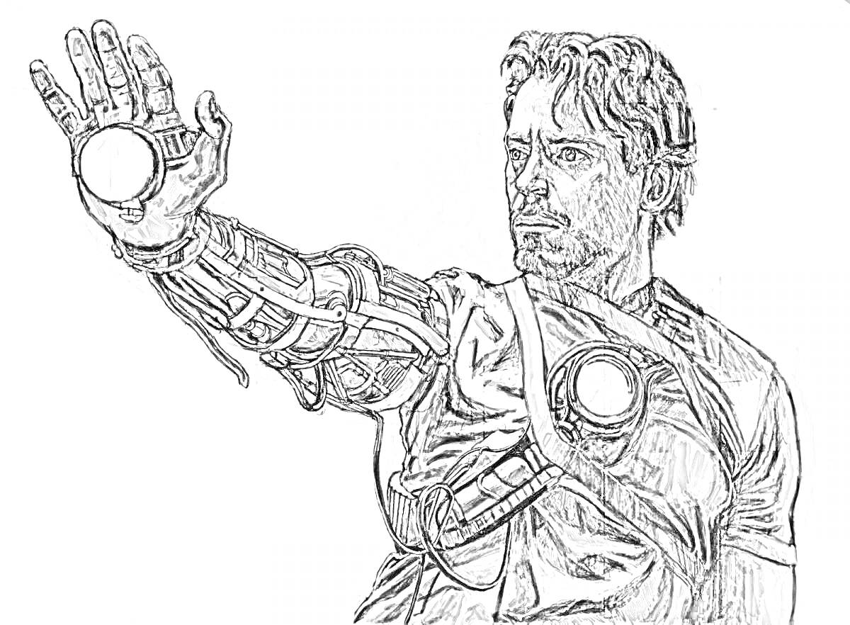 На раскраске изображено: Железный человек, Супергерой, Комиксы, Марвел
