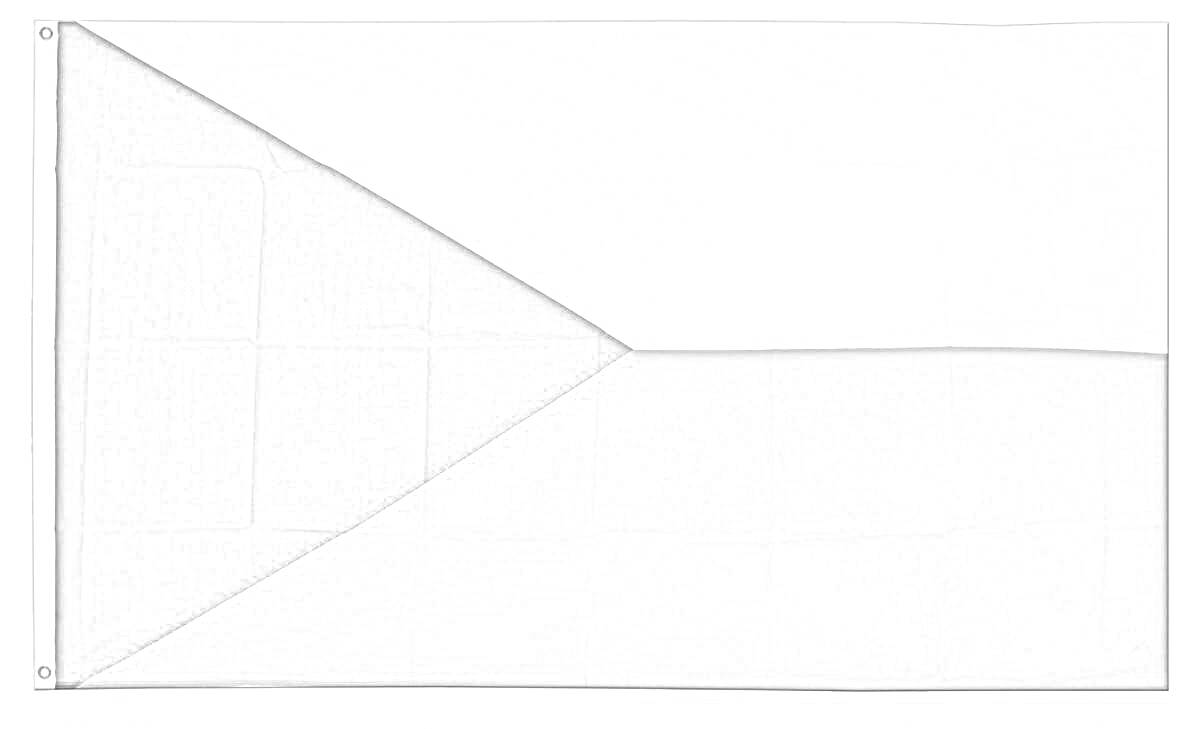 Раскраска чёрно-белая раскраска флага Чехии с треугольником слева и двумя горизонтальными полосами