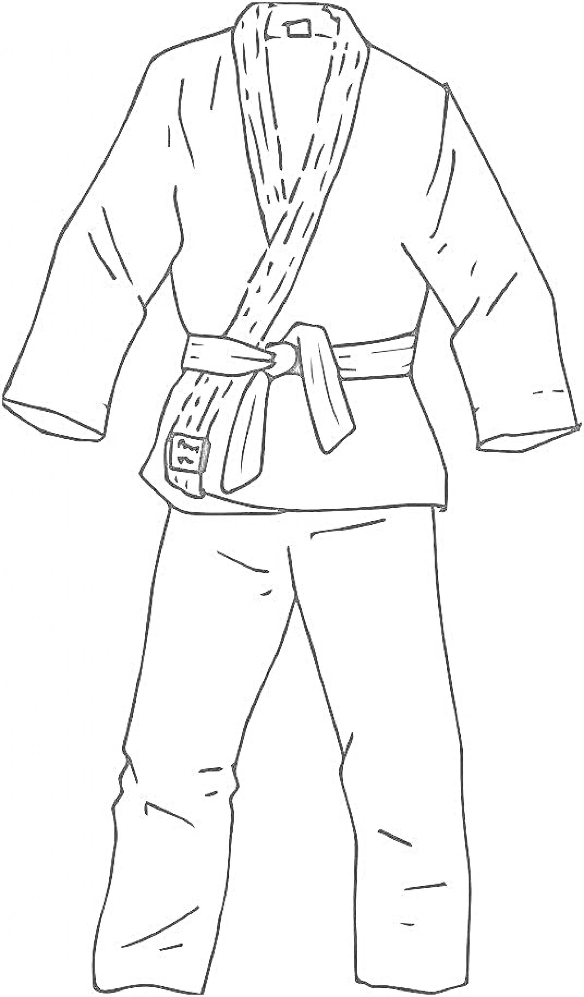 На раскраске изображено: Кимоно, Пояс, Одежда, Для детей