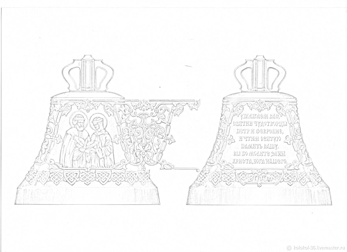  Раскраска Царь-колокол: сцены и надписи на колоколе