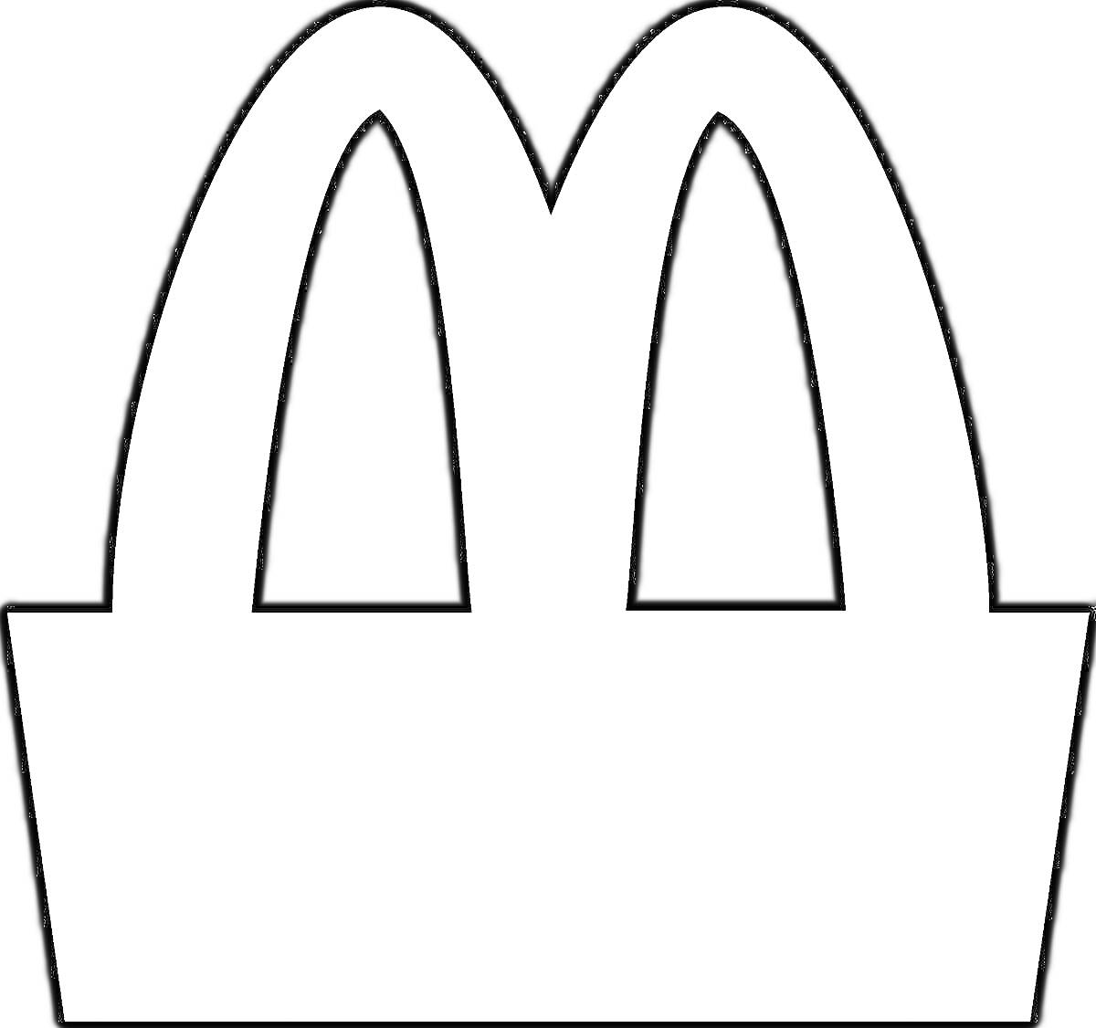 Раскраска Коробка Хэппи Мил с логотипом McDonald's