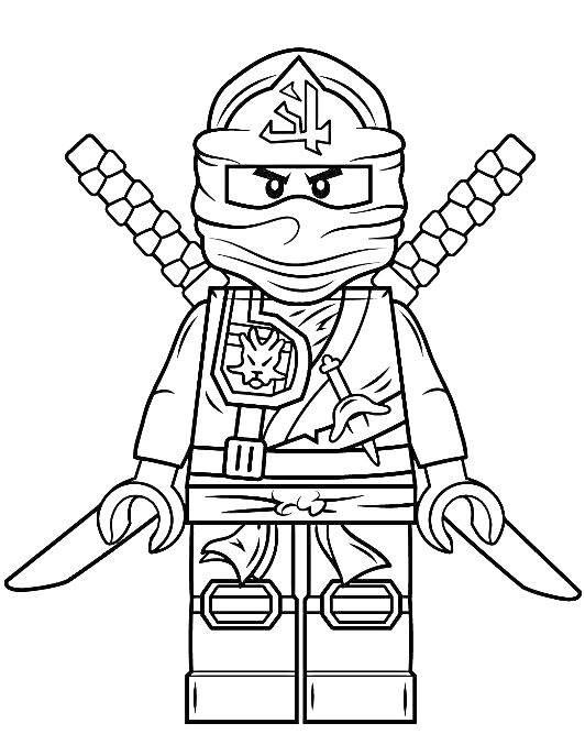 Раскраска Ниндзя Роблокс с двумя мечами
