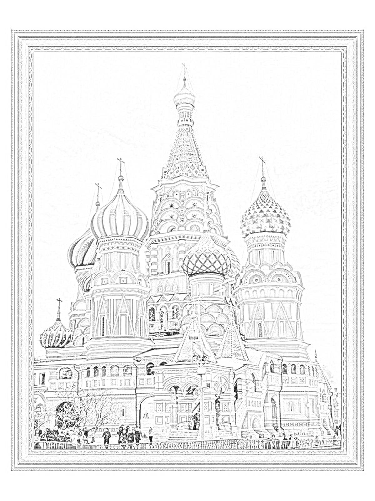 Раскраска Собор Василия Блаженного на Красной площади в Москве - алмазная мозаика 2в1 и по номерам