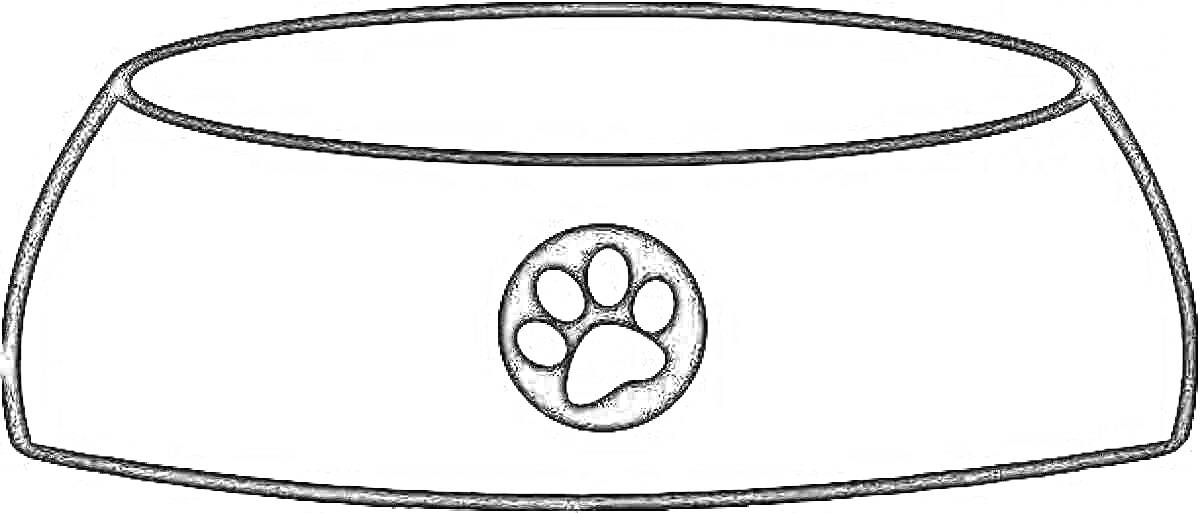 Раскраска Миска с отпечатком лапы