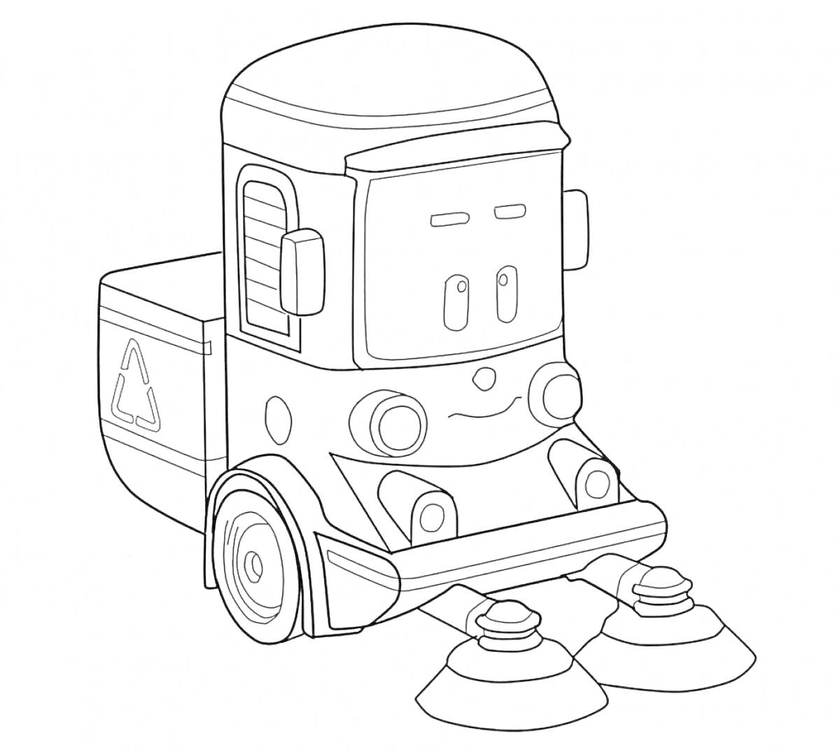 Раскраска Робокар с двумя щетками для уборки