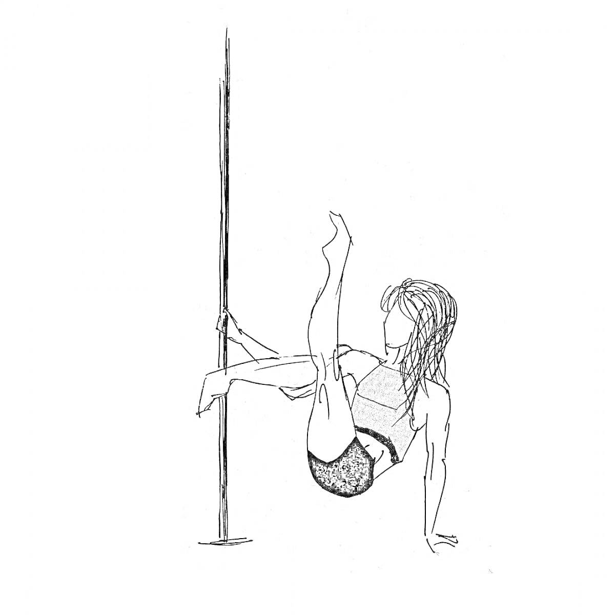 На раскраске изображено: Воздушная гимнастка, Акробатика, Художественная гимнастика, Трюк, Спорт, Упражнения