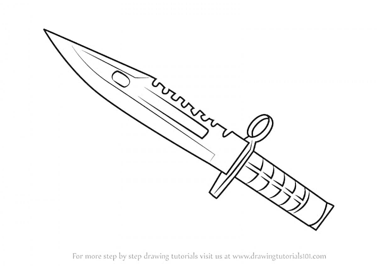 Раскраска Нож с зубчатым лезвием