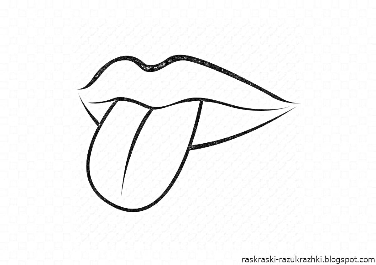 Раскраска губы с высунутым языком
