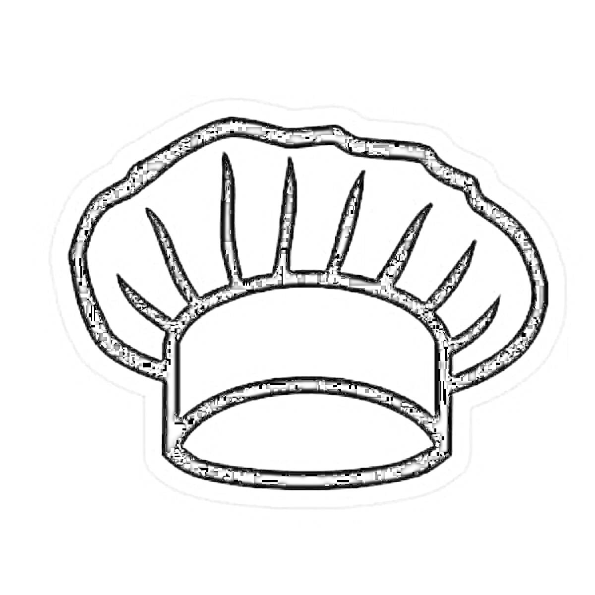 Раскраска белый колпак повара, контурное изображение