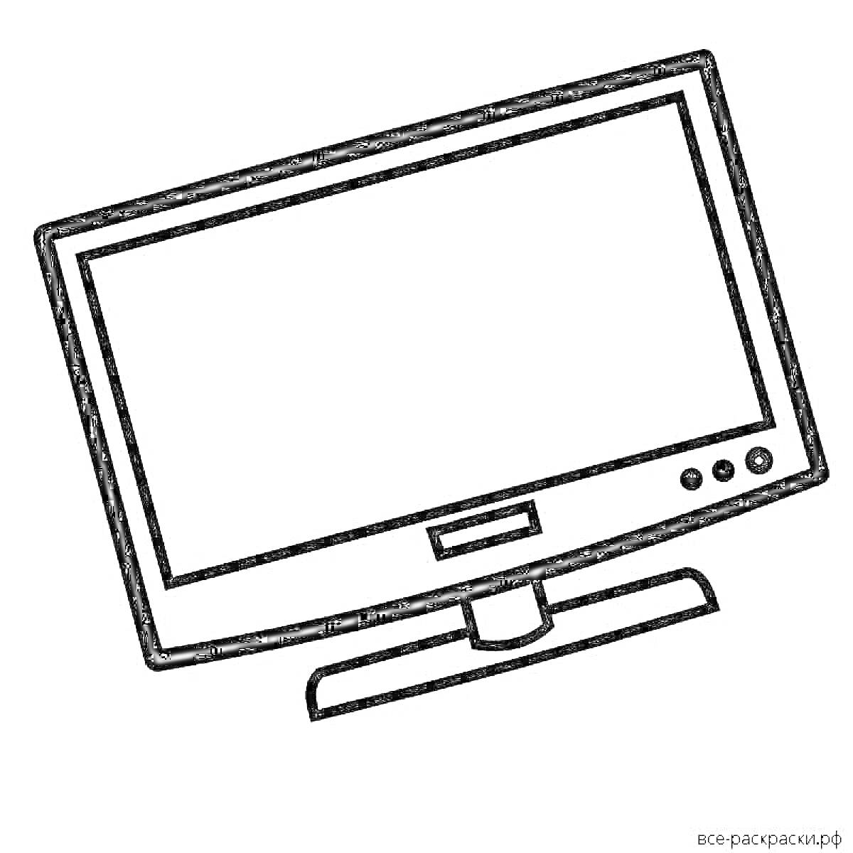 Раскраска монитор с подставкой и кнопками