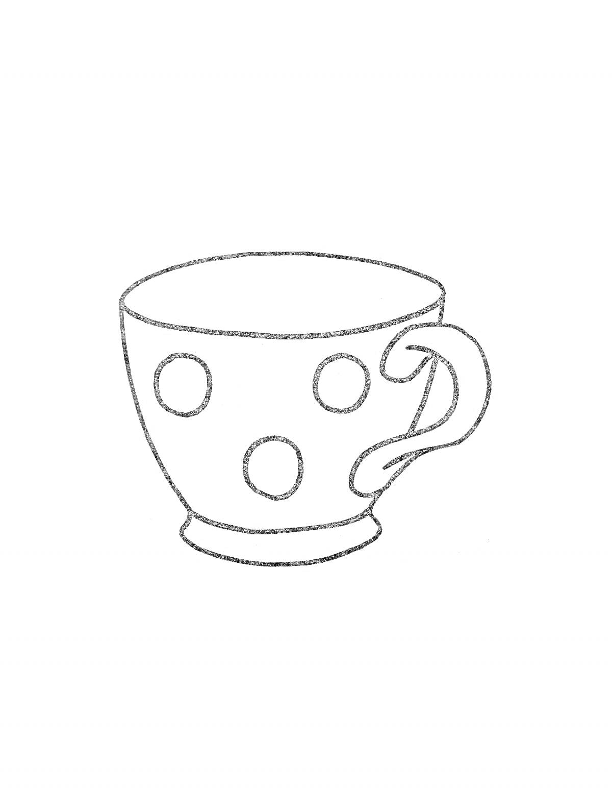 На раскраске изображено: Чайная чашка, Для детей, Посуда