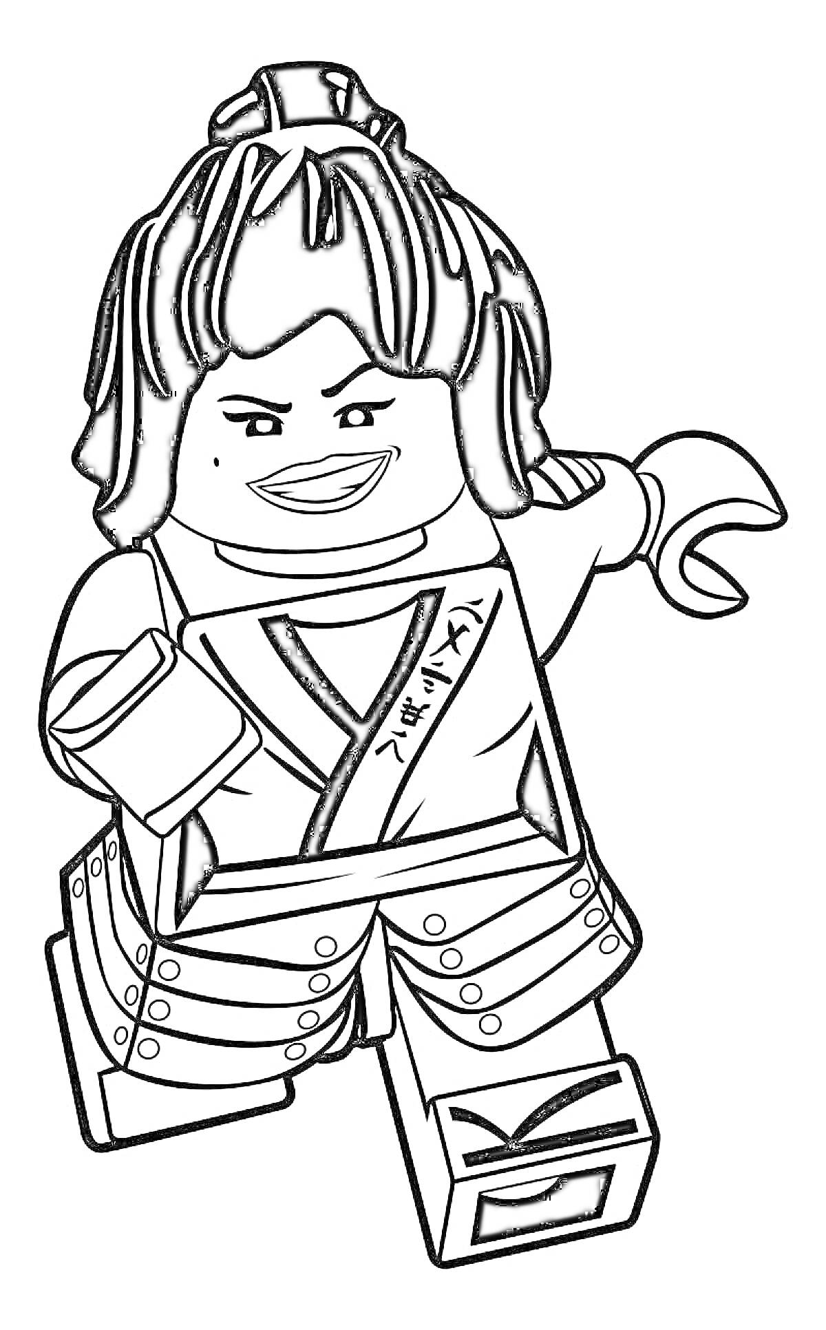 Раскраска Лего Ниндзяго персонаж в боевой позе