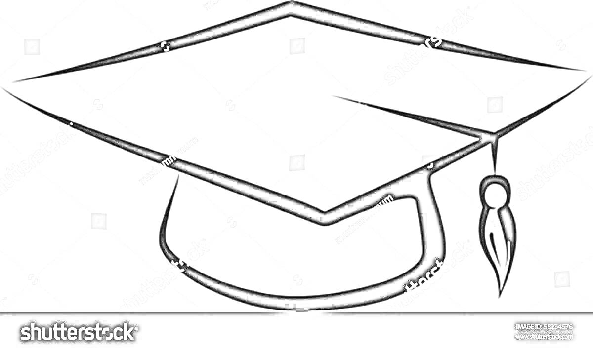 Раскраска Шапка выпускника с кисточкой