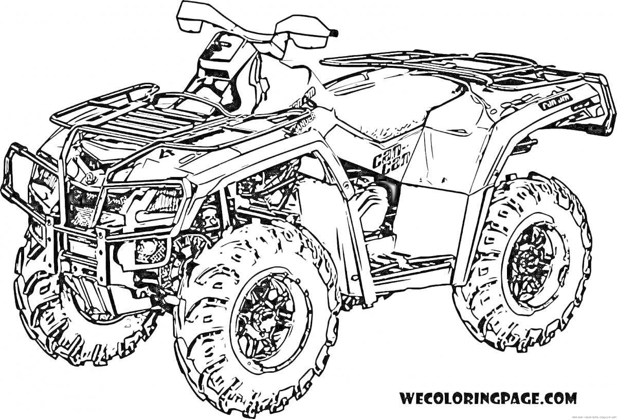 Раскраска Квадроцикл с большими колесами и защитными дугами