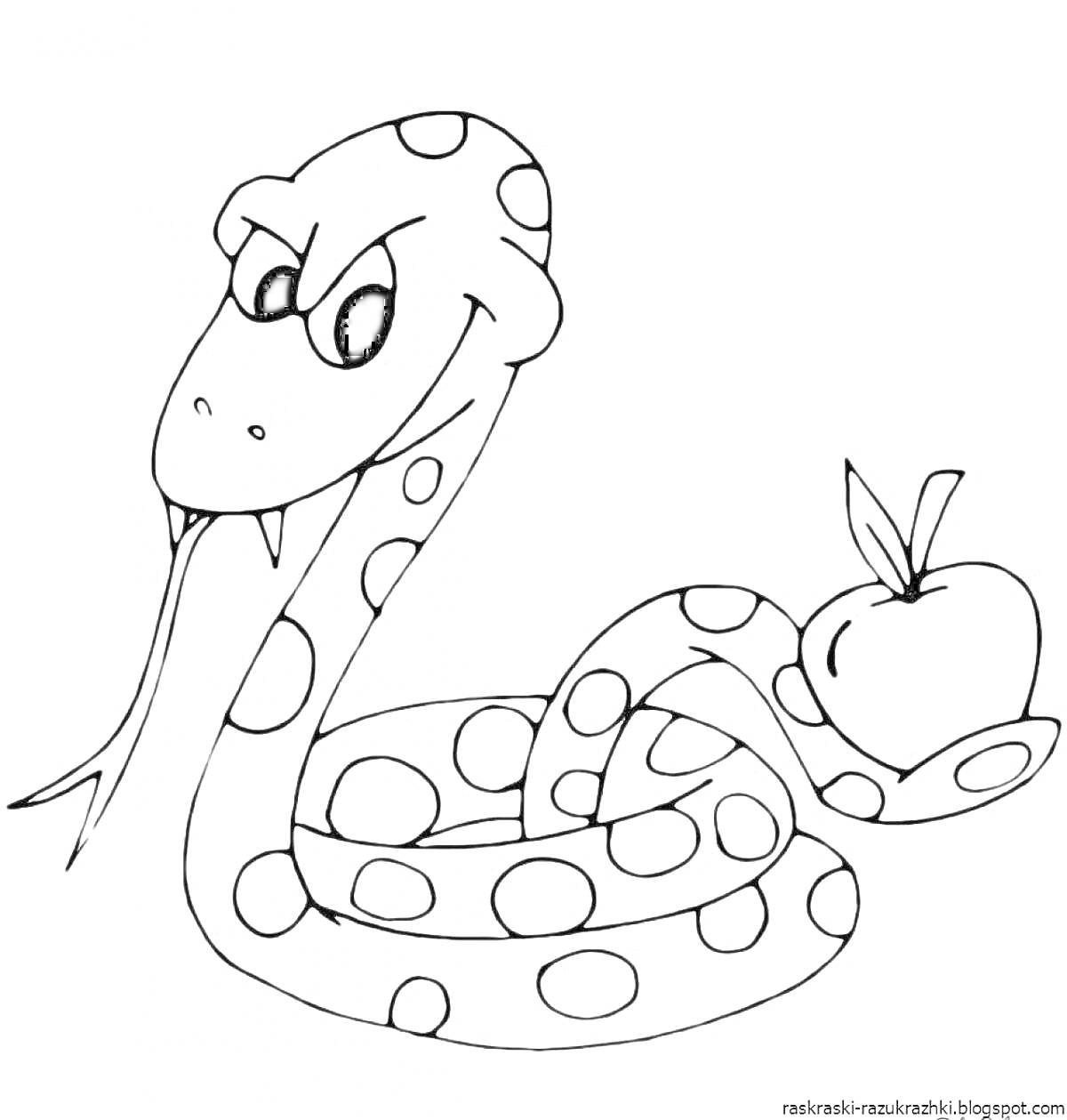 На раскраске изображено: Яблоко, Природа, Детские рисунки, Для детей, Змеи