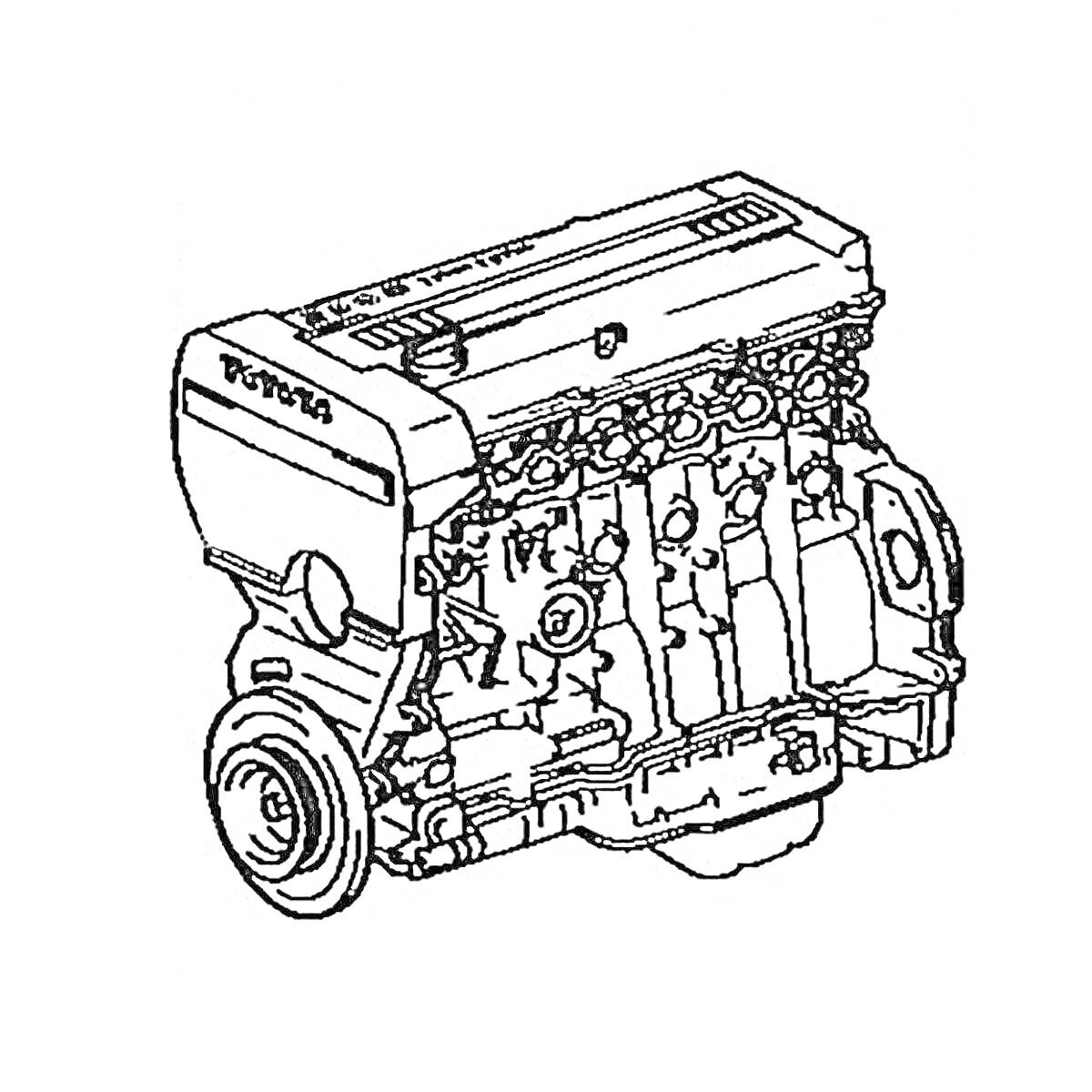 На раскраске изображено: Toyota, Маховик