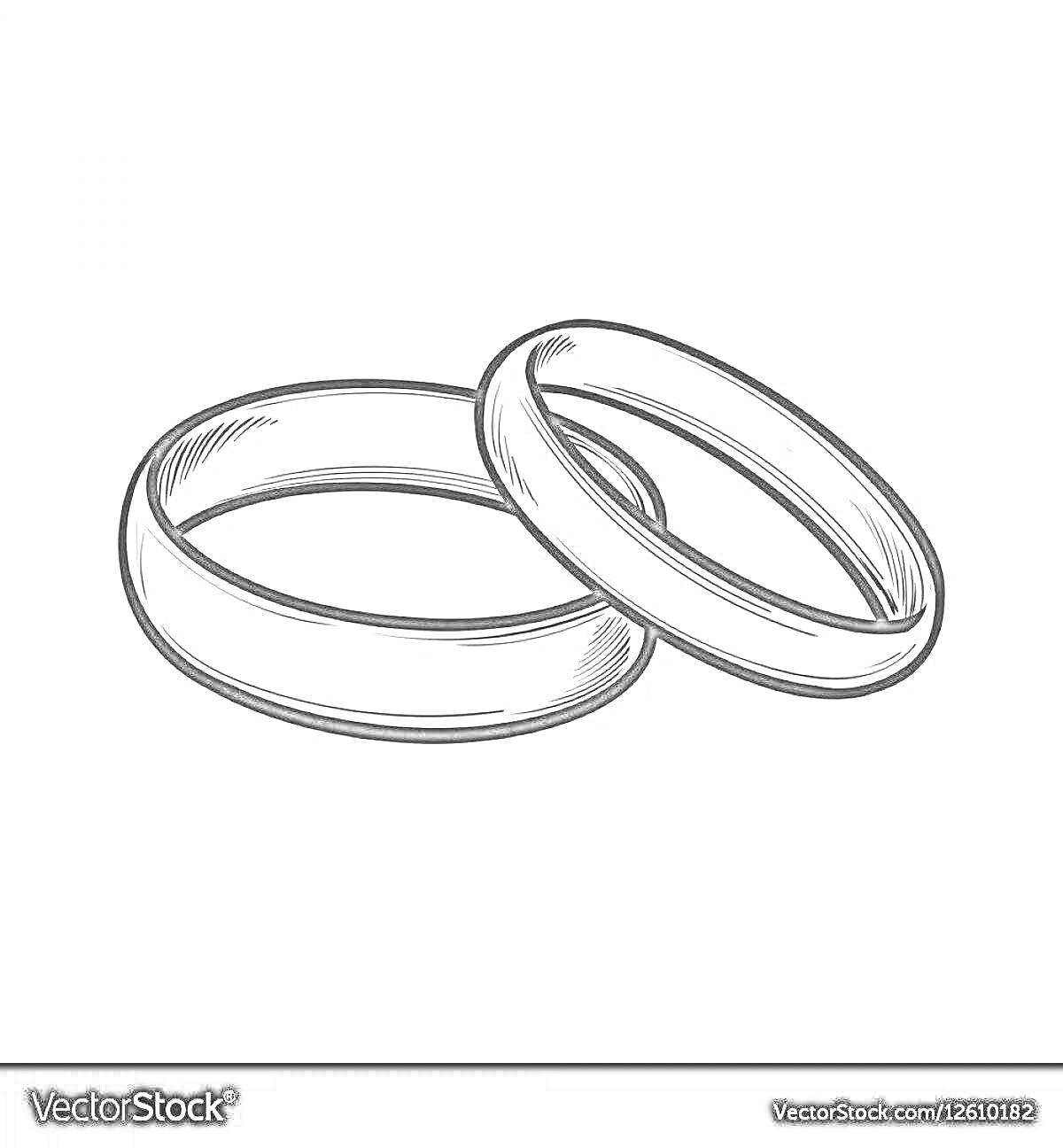 На раскраске изображено: Обручальные кольца, Любовь, Свадьба