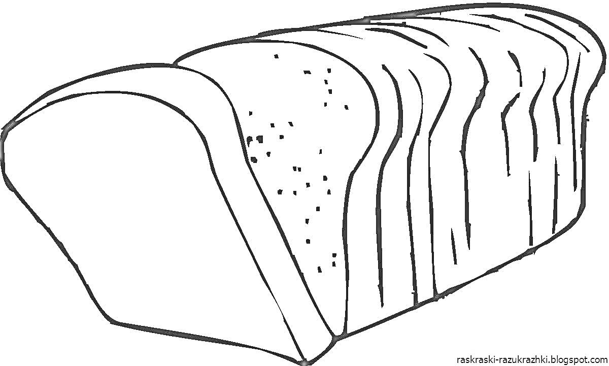 Раскраска Нарезанный хлеб батон