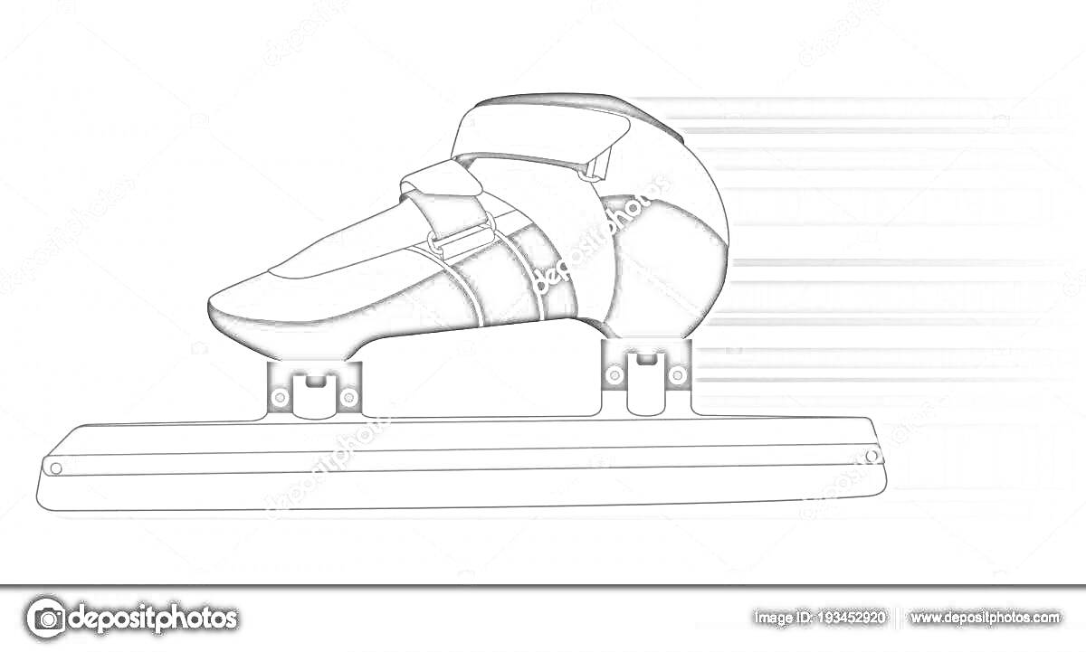 Коньковый ботинок с лезвием и динамическими линиями скорости