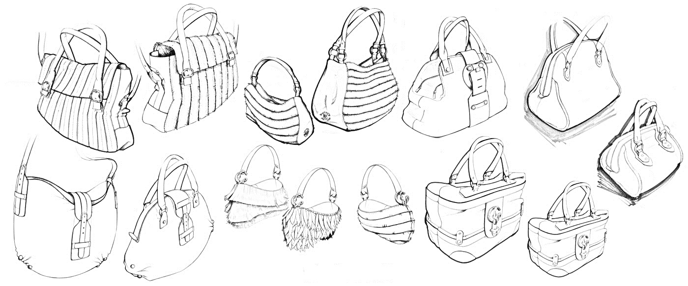 Разные стили сумочек с ремешками и застежками