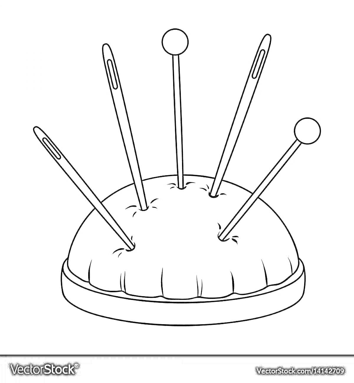 Раскраска Игольница с иглами