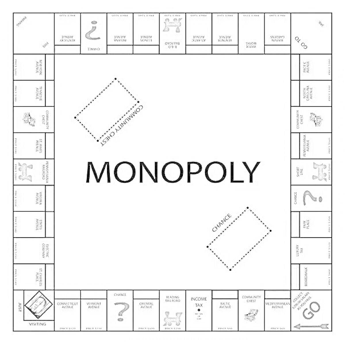 На раскраске изображено: Монополия, Игра, Игровое поле, Тюрьма