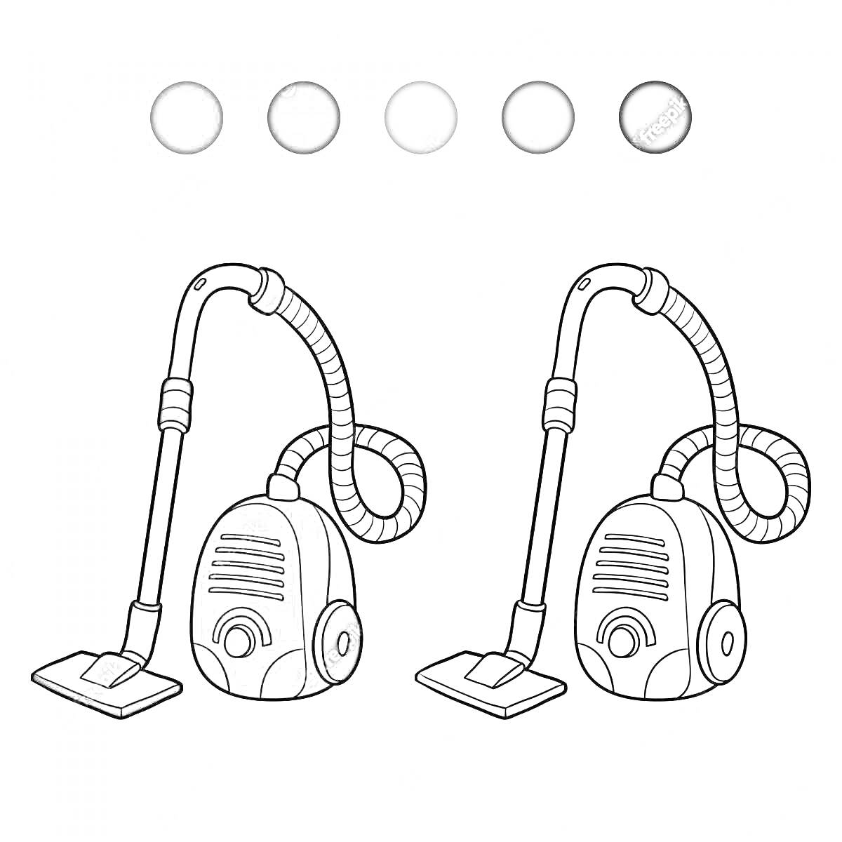 Раскраска Пылесос с гибким шлангом и насадкой