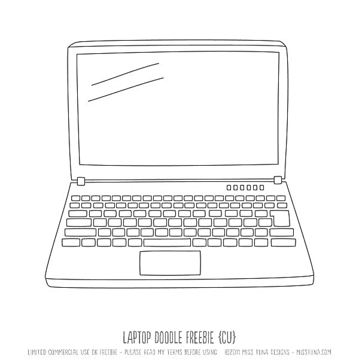 Ноутбук с экраном и клавиатурой