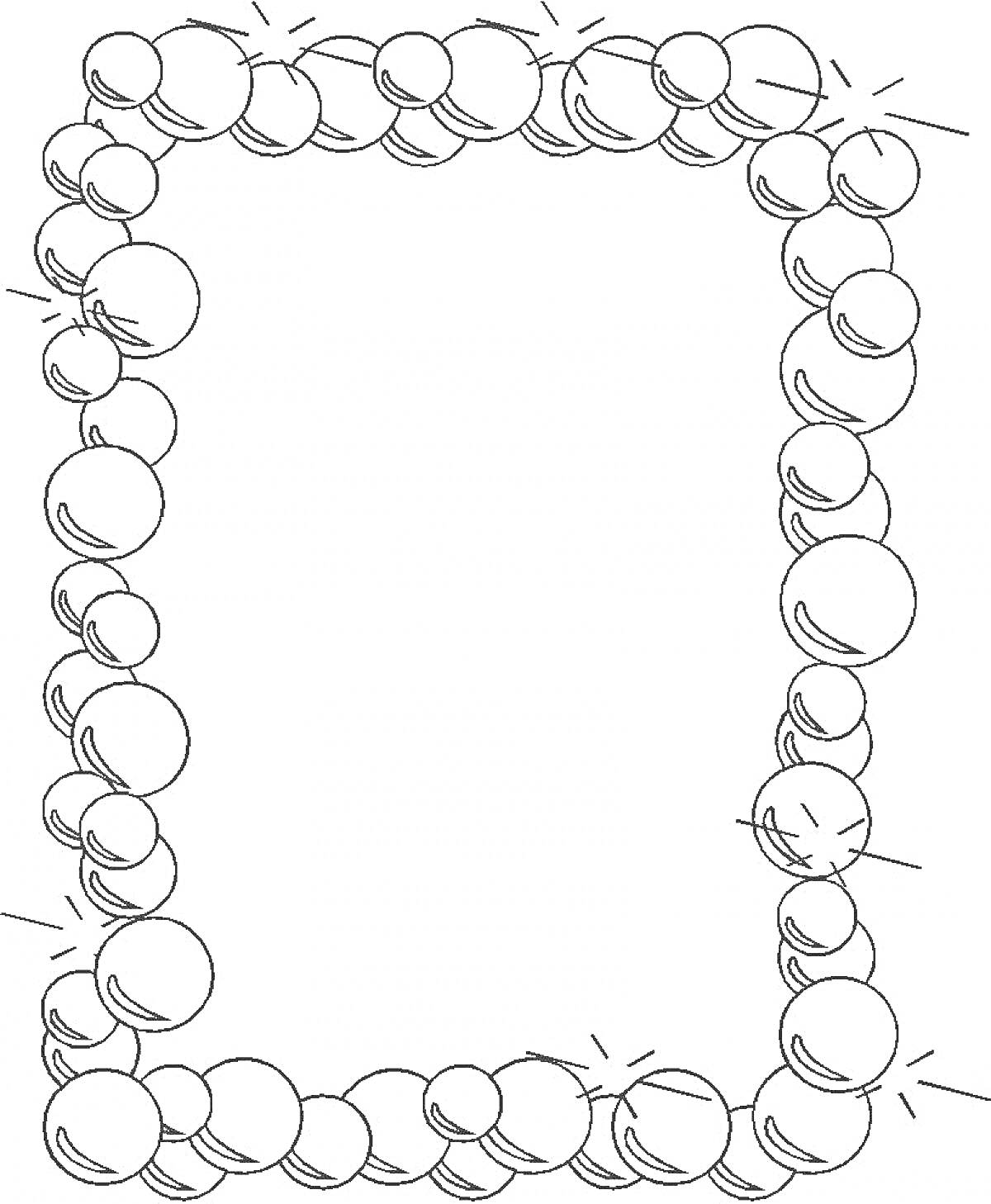 Раскраска рамка, состоящая из шариков